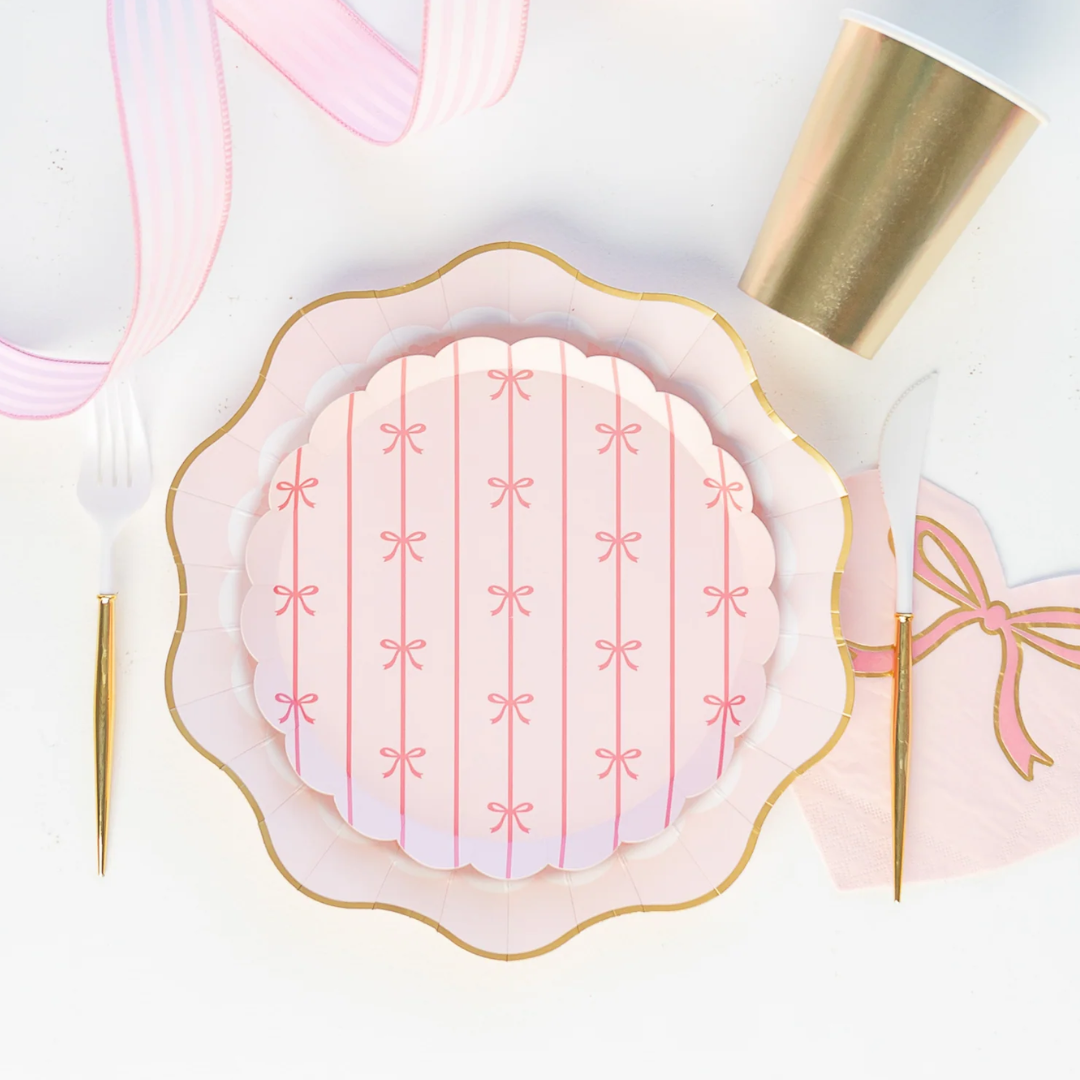 Petal Pink Bow Heart Napkins