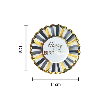 Pin Happy Birthday Negro Dorado