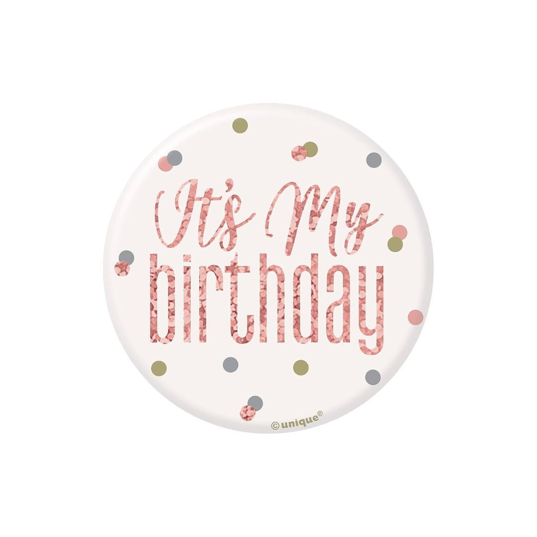 Pin It's My Birthday Rose Glitz