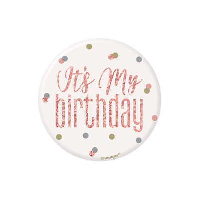 Pin It's My Birthday Rose Glitz