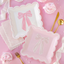 Pink Bow Square Plates