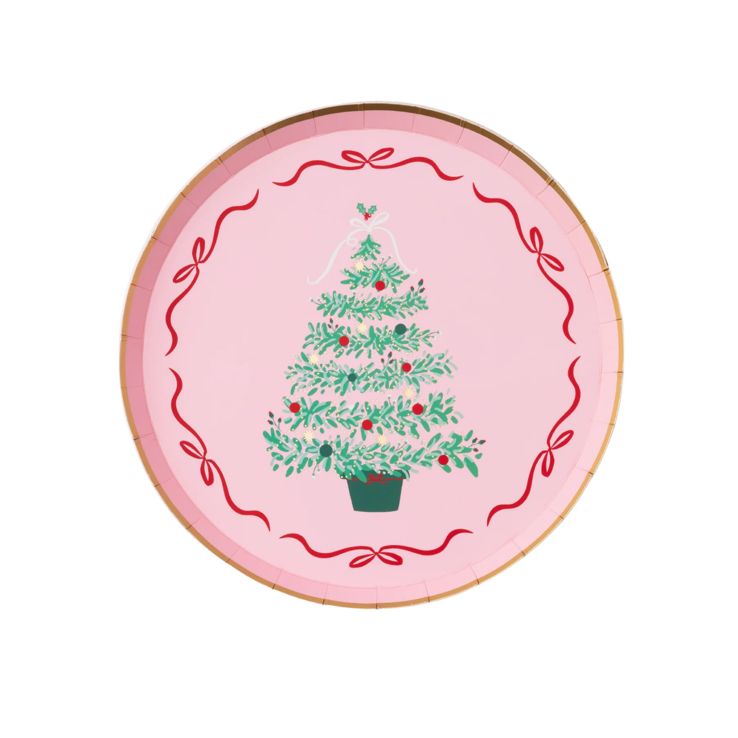 Pink Christmas Tree Plate