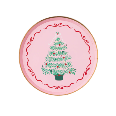 Pink Christmas Tree Plate
