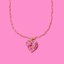 Pink Confetti Heart Necklace