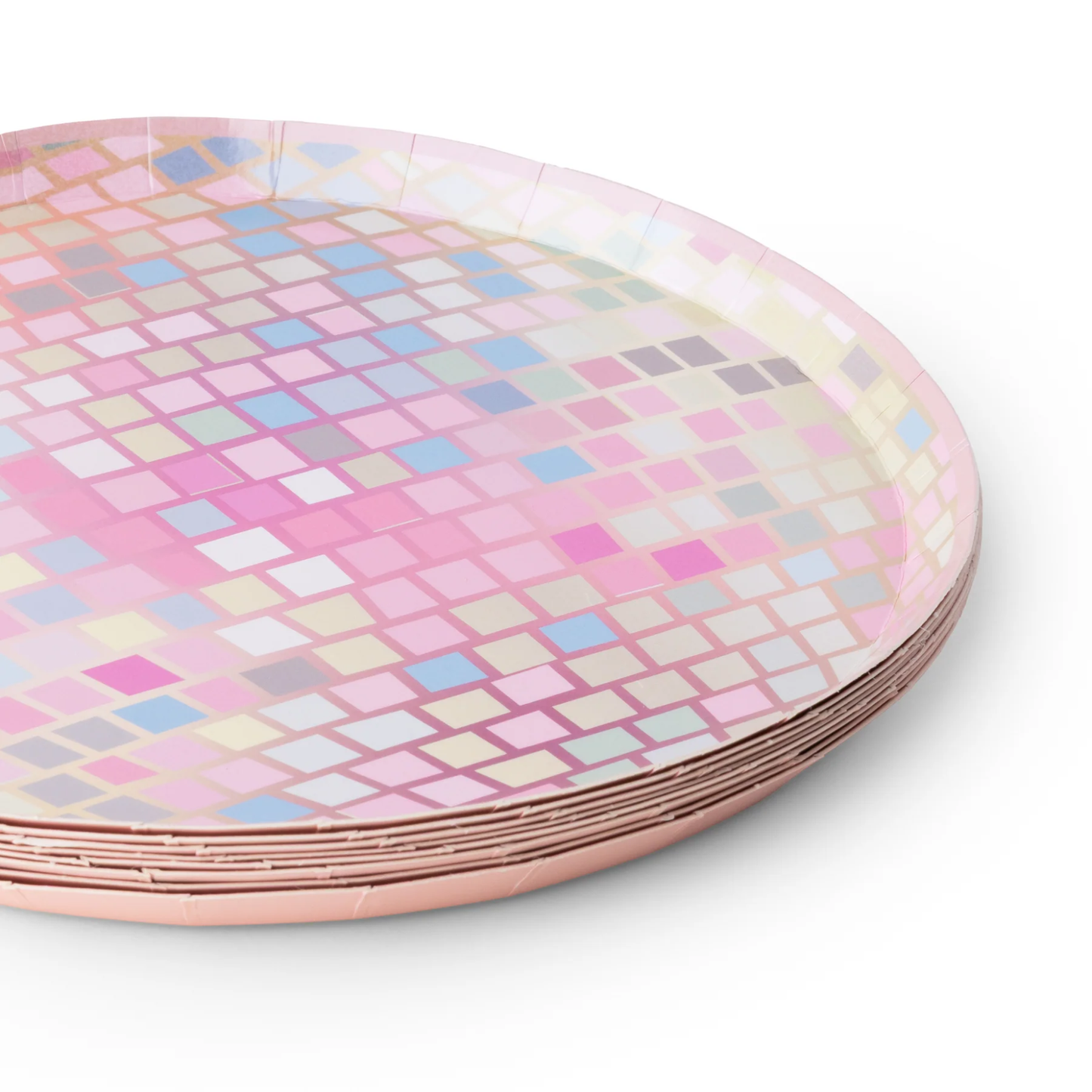 Pink Disco Ball Plates