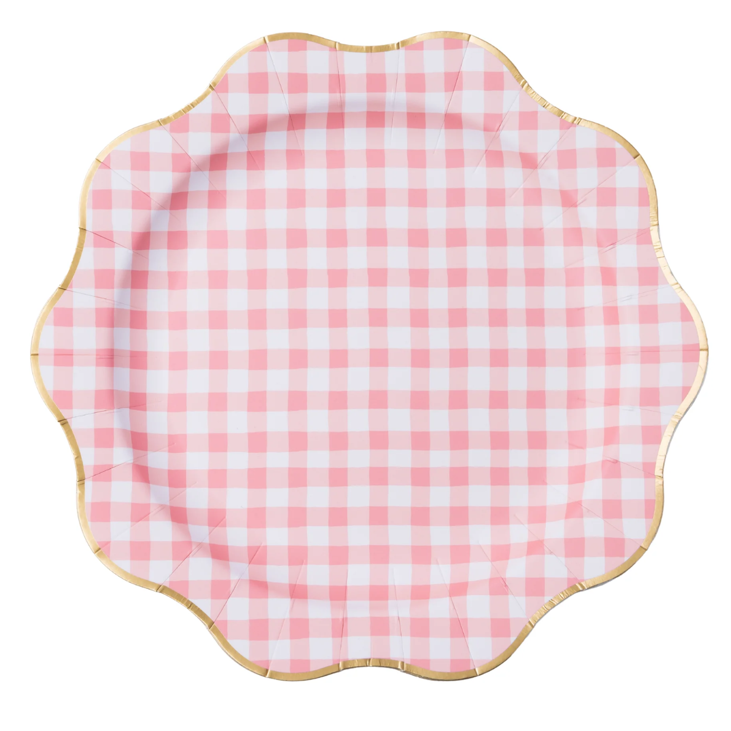 Pink Gingham Dinner Plate