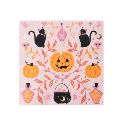 Pink Jack-O-Lantern Large Napkins