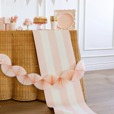Pink Striped Table Runner