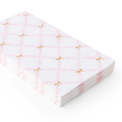 Pink Trellis Ribbon Napkins