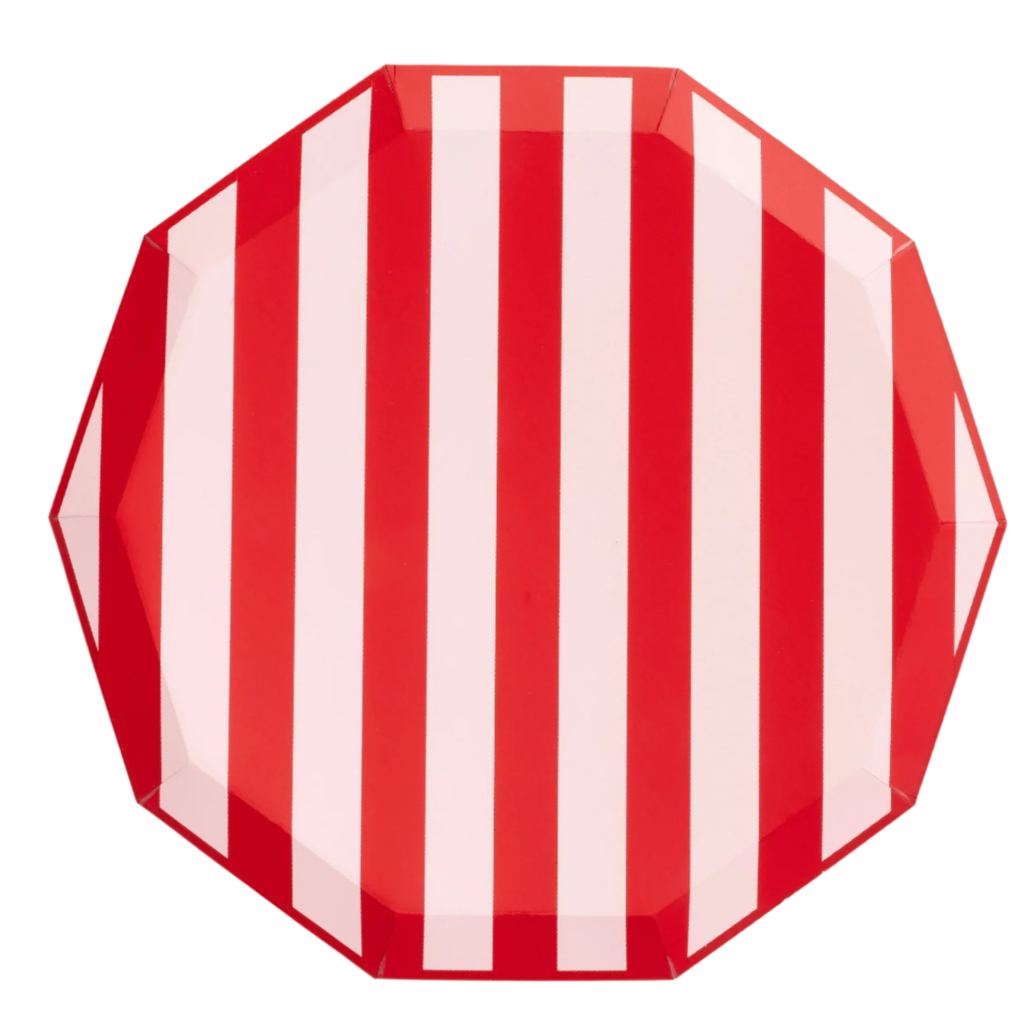 Pink & Red Striped Dinner Plates