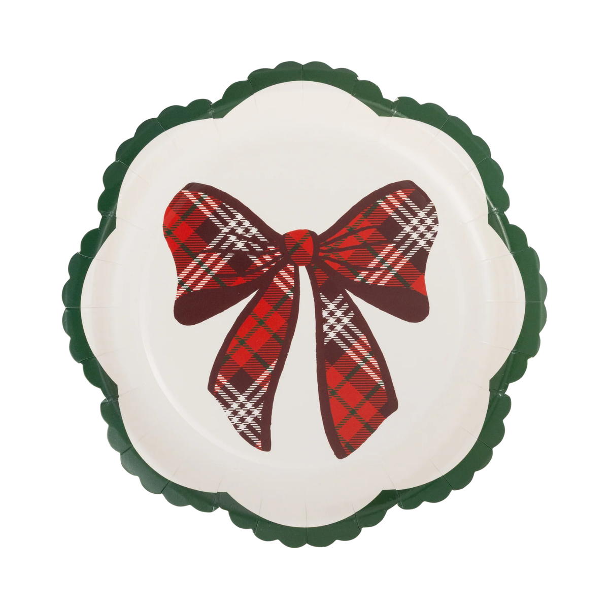 Plaid Bow Plate - 8"