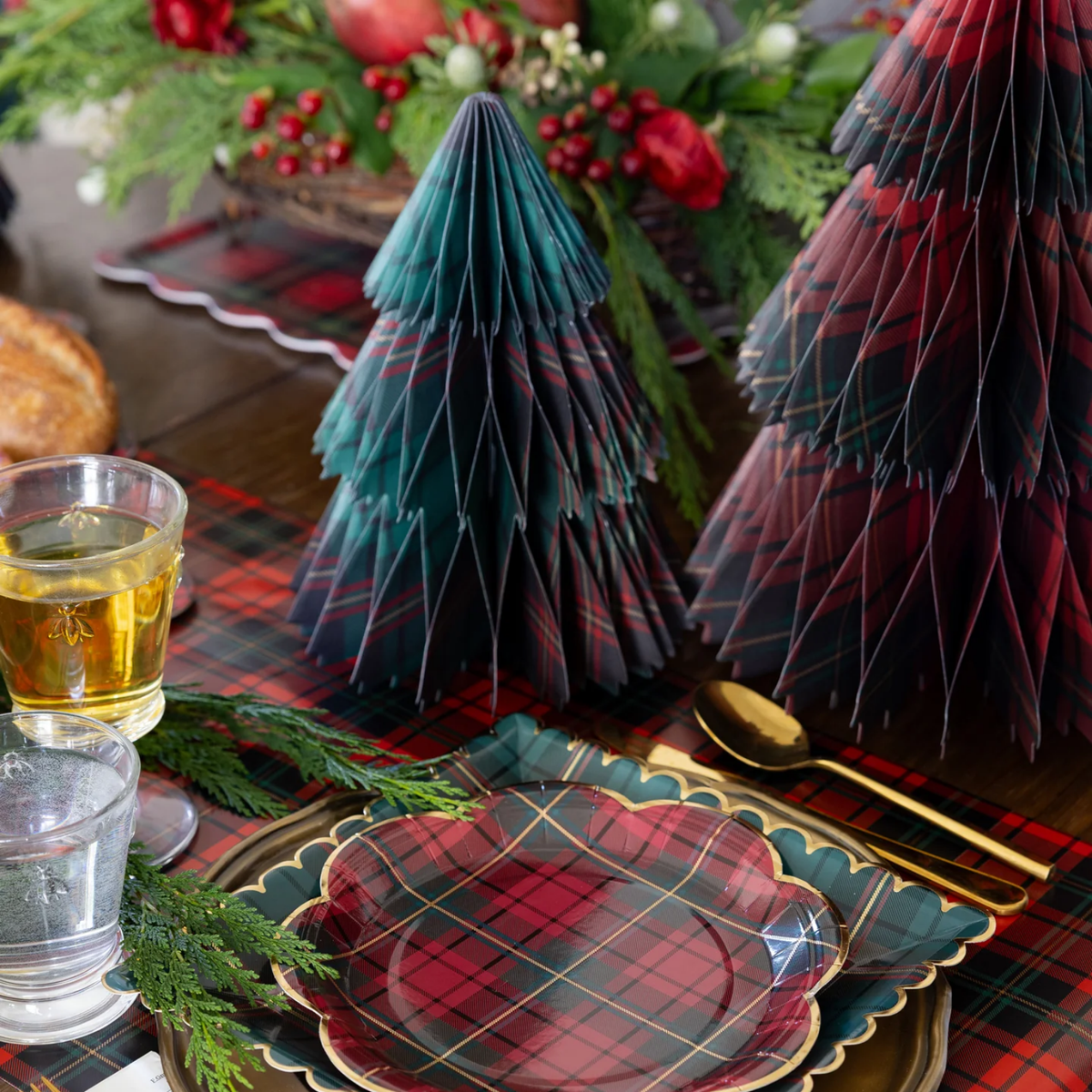 Plaid Paper Tree Set