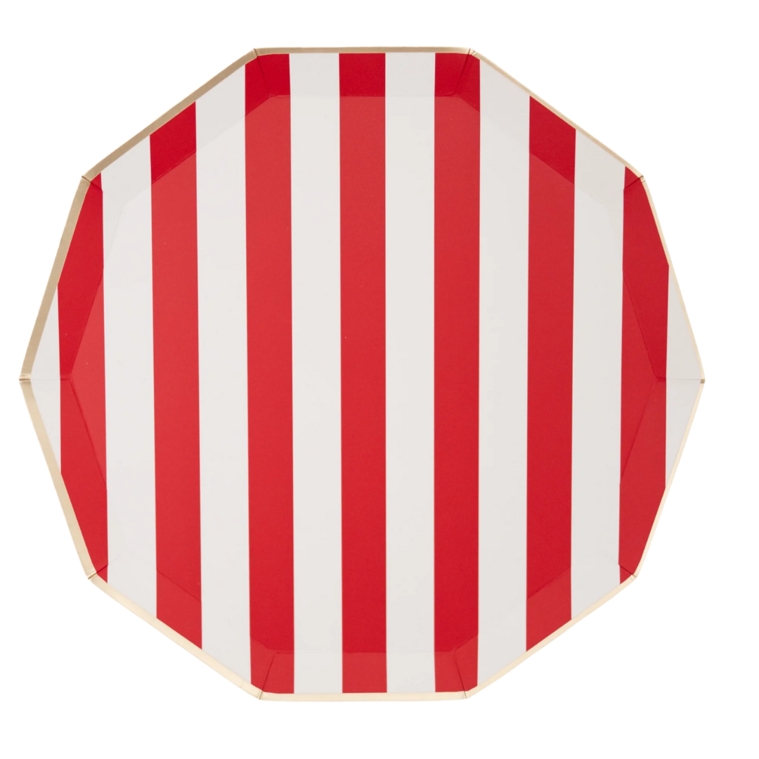 Plate 11" Red Stripes