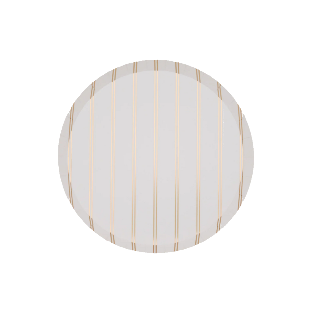 Plato 8.25" White Gold Stripes