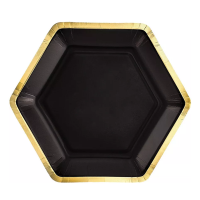 Plato Hex 9" Black Gold