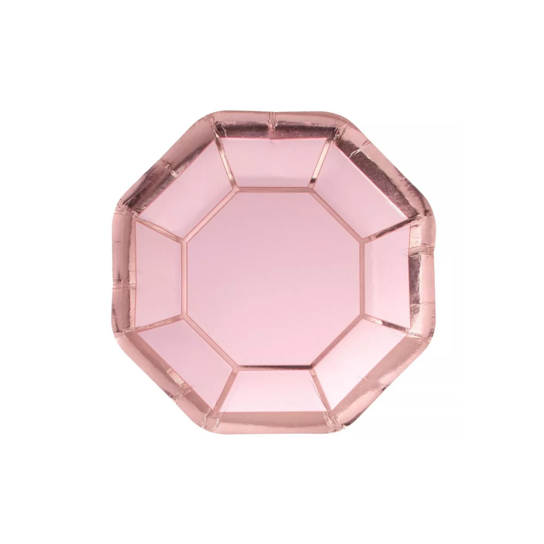 Plato Metálico octagonal Blush Wedding 7"