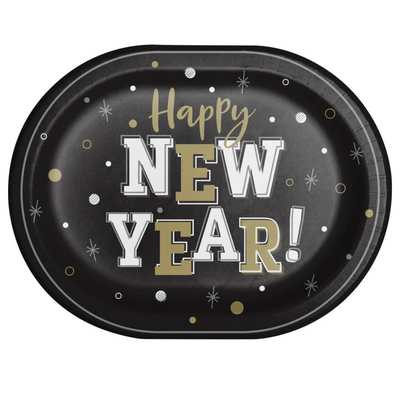 Plato Ovalado Happy New Year