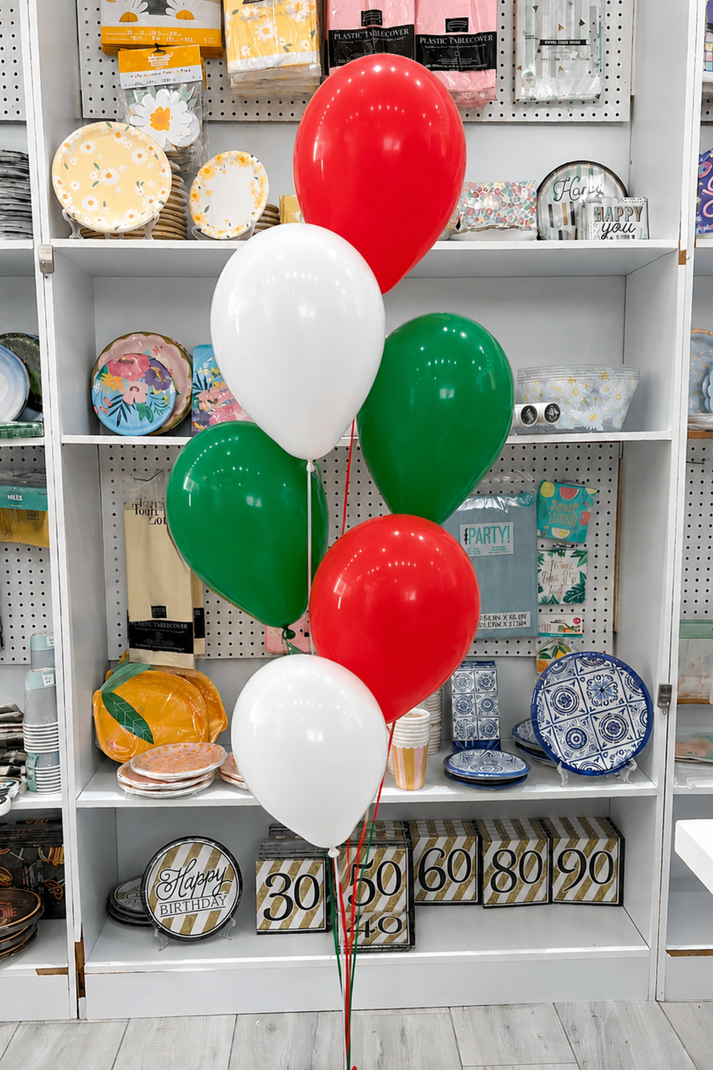 RAMILLETE GLOBOS VERDE BLANCO ROJO