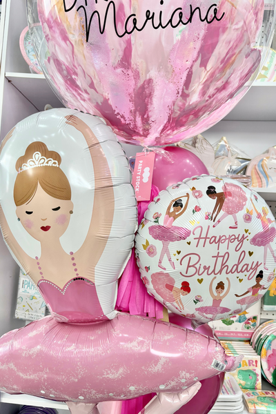 Bouquet de Globos Bailarina con Burbuja Personalizada