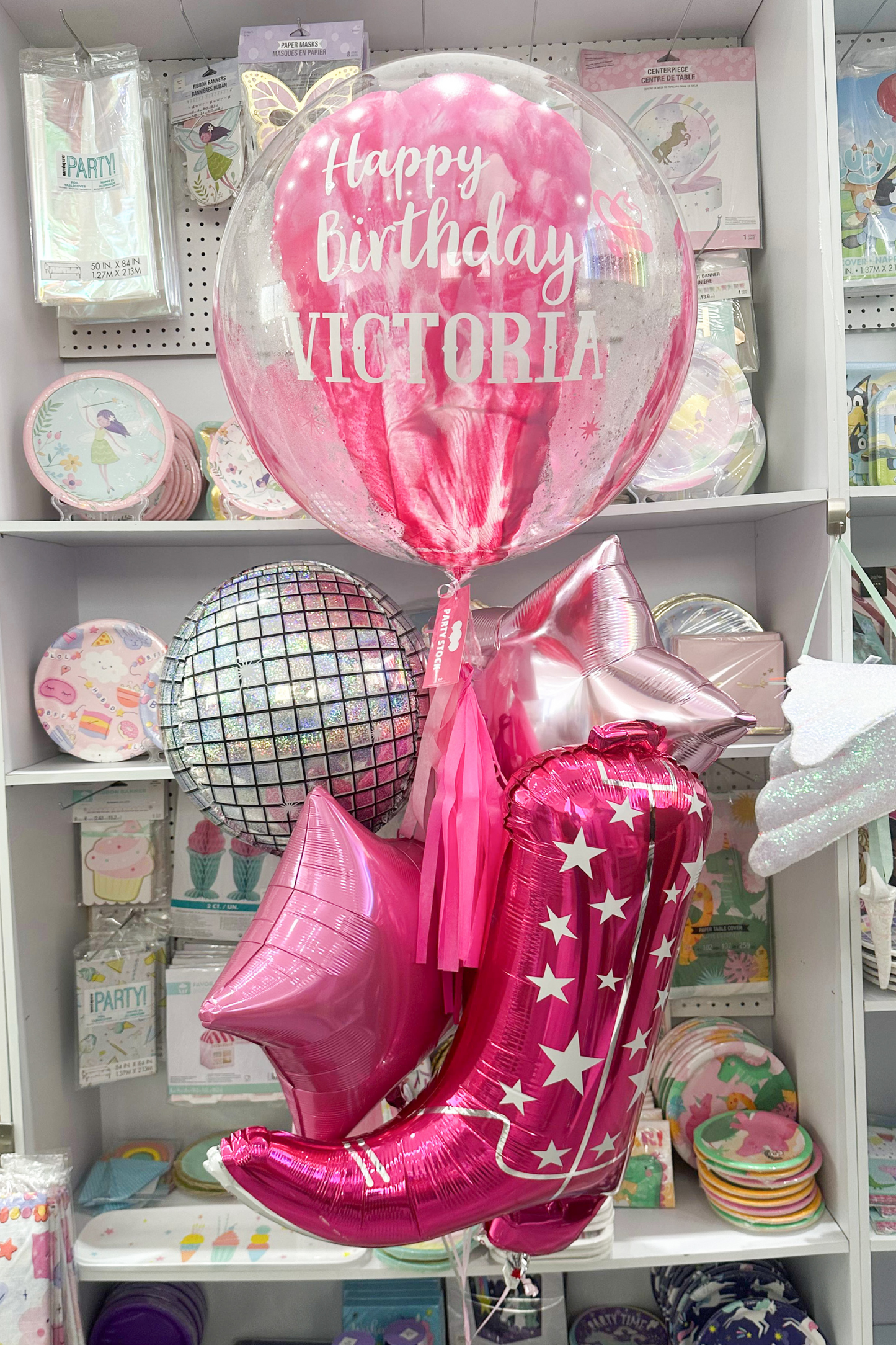 Ramillete de globos de temática vaquera