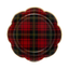 Red Christmas Plaid Round Scalloped Plate