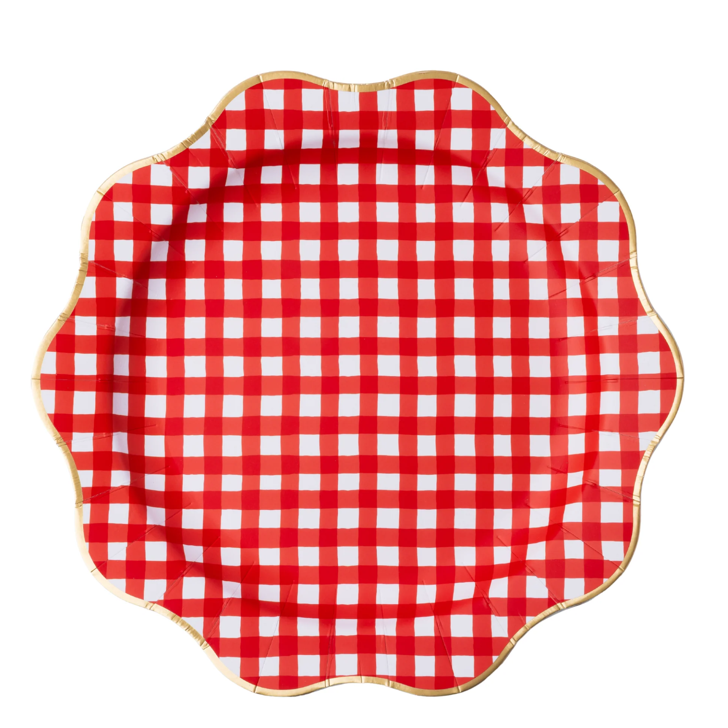 Red Gingham Dinner Plate
