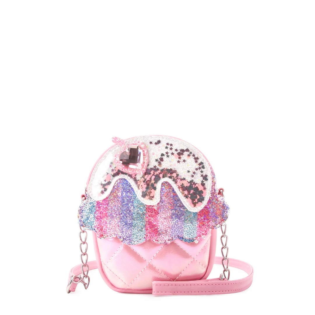 Sequins Cupcake Quilted Crossbody Bag