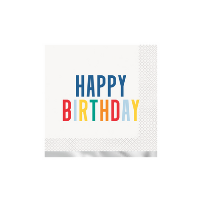 Servilletas LN Birthday Dots Silver Foil