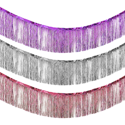 Set Guirnaldas Morado Rosa Plata