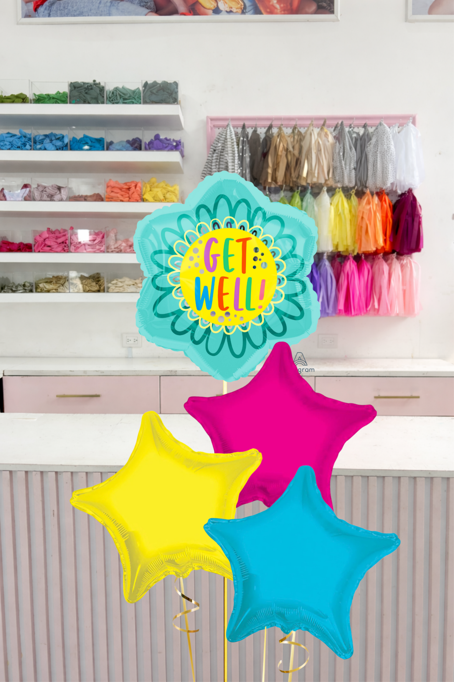 Star Bundle Balloons Get Well Flowers