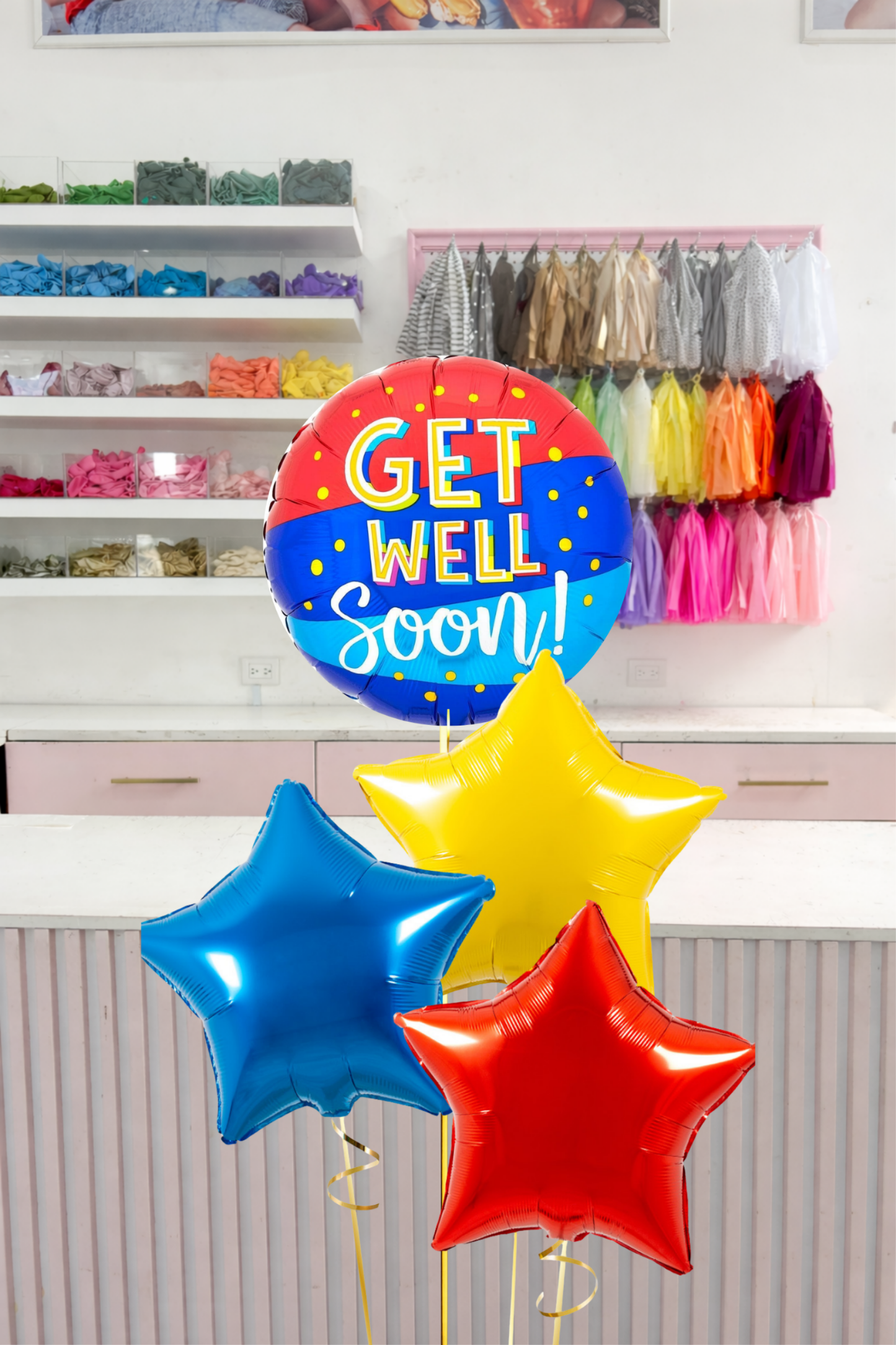 Star Bundle Balloons Get Well Soon