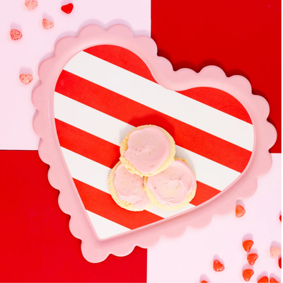 Striped Heart Tray