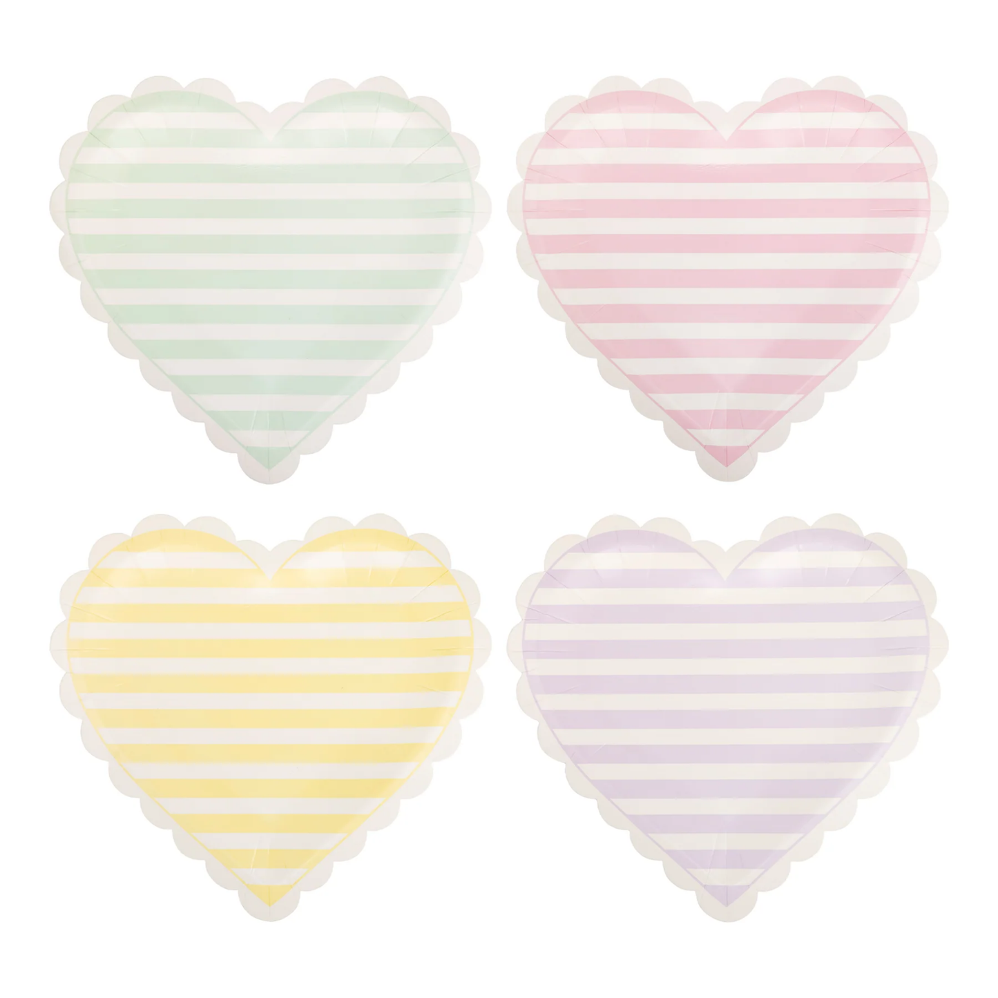 Striped Hearts Plates