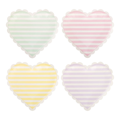 Striped Hearts Plates