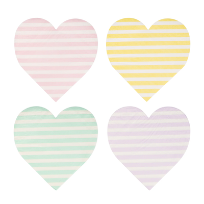 Striped Pastels Heart Napkins