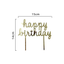 Topper Premium De Plástico Para Pastel Happy Birthday Dorado