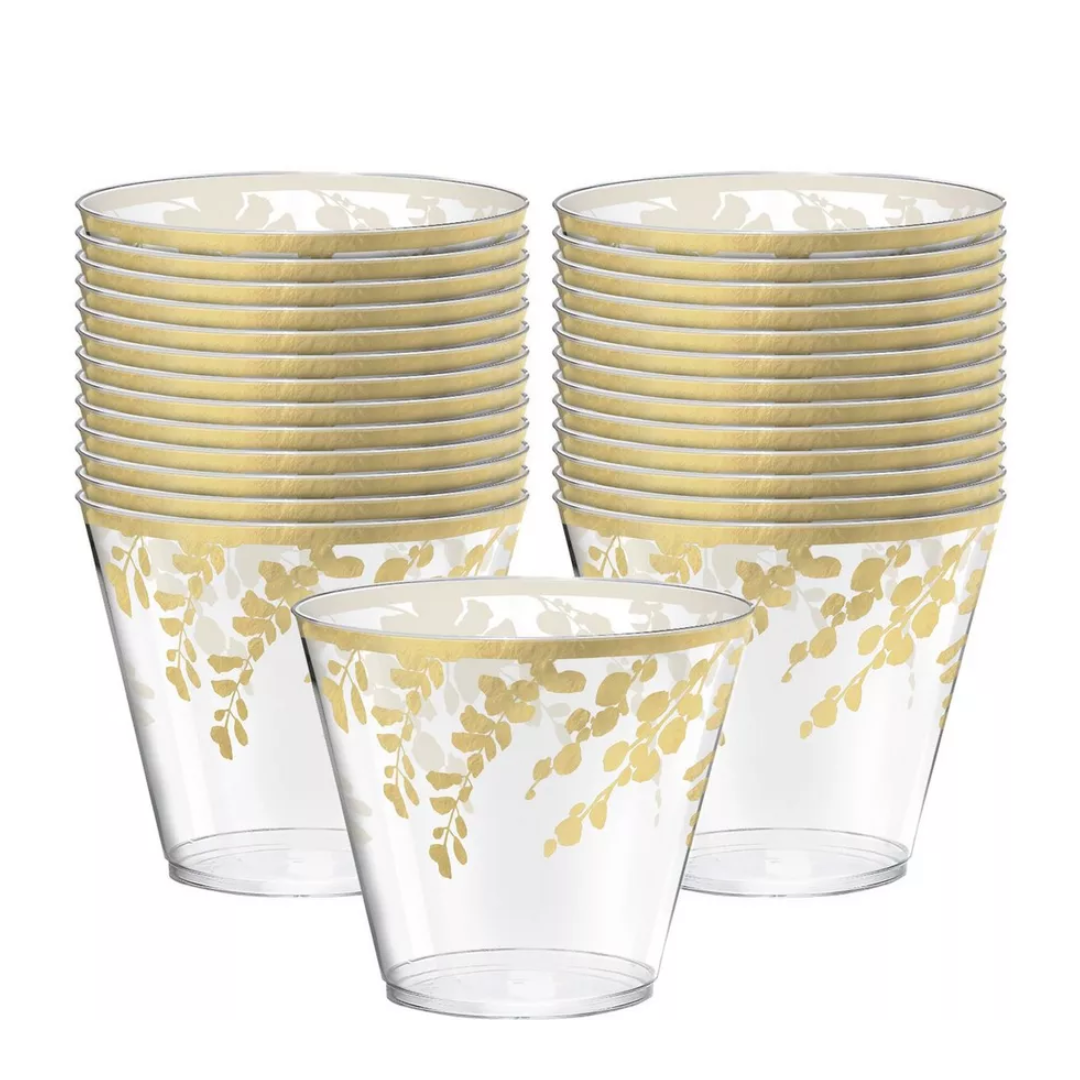 Tumblers Gold Leaves 30pz