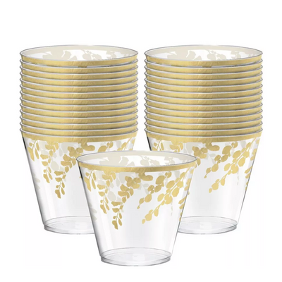 Tumblers Gold Leaves 30pz