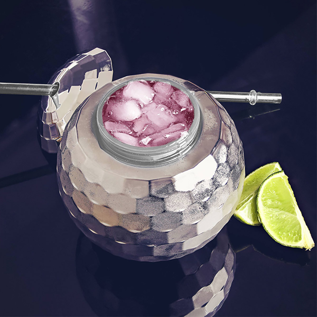 Vaso bola disco plata