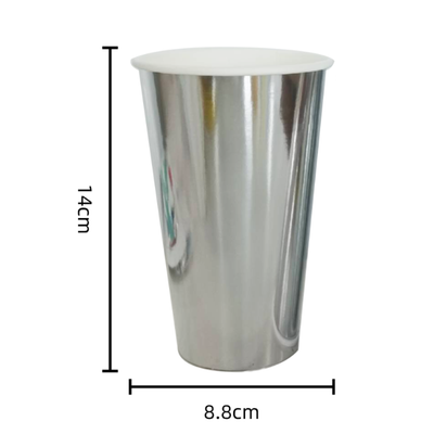 Vasos Plateado Foil 16oz