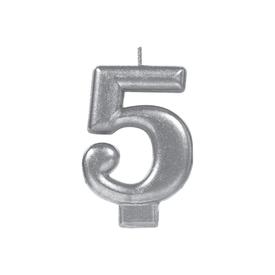 Vela Número Plata 5