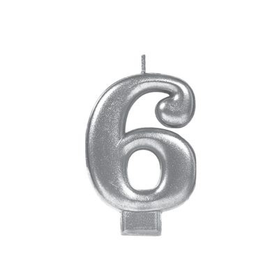 Vela Número Plata 6