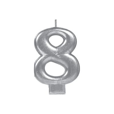 Vela Número Plata 8