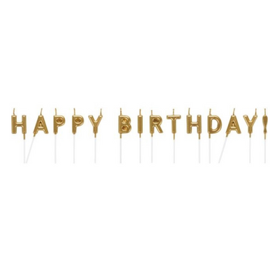 Velas Happy Birthday Oro