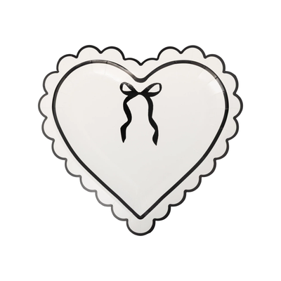White & Black Heart Plate