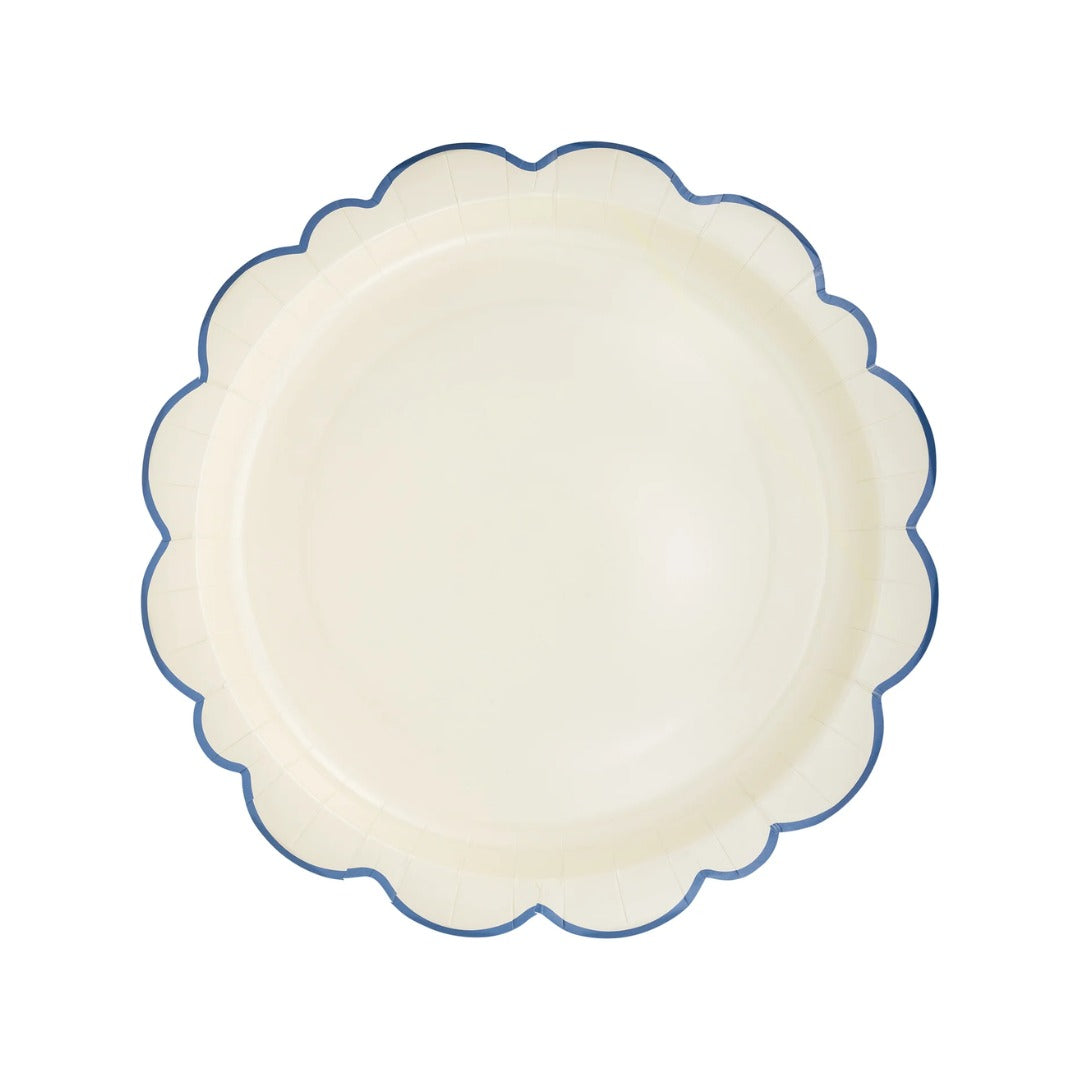 Pembroke with Blue Edge 12" Paper Plate