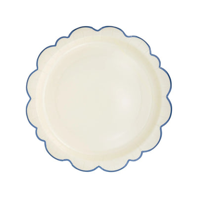 Pembroke with Blue Edge 12" Paper Plate