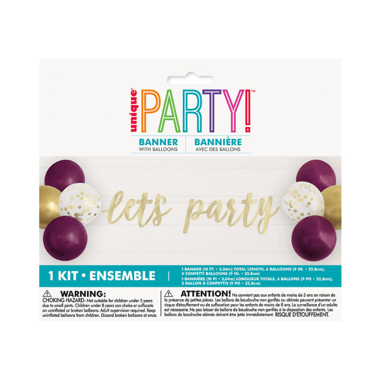 Banner Garland Morado Gold