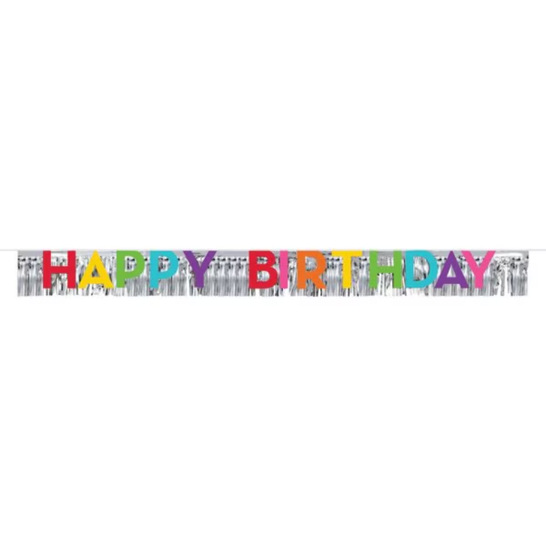 Banner Happy Birthday Silver