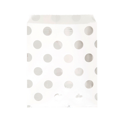 Bolsa de Papel Puntos Plateado (8 piezas)